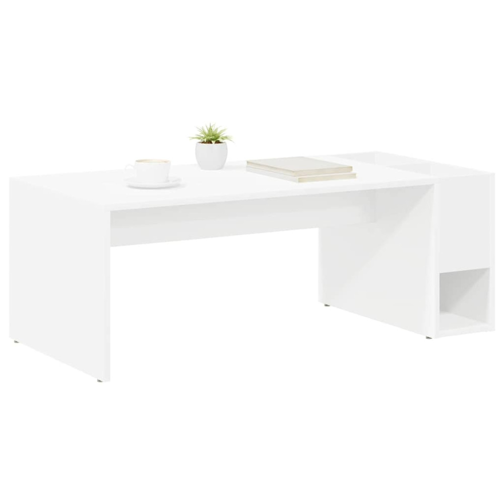 Produktbild för Kaffeebord Vit 101,5 x 50 x 37 cm Konstruerat trä