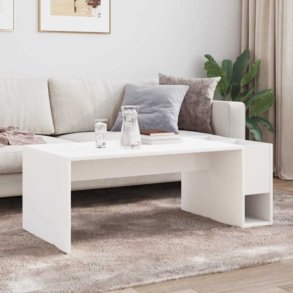 Produktbild för Kaffeebord Vit 101,5 x 50 x 37 cm Konstruerat trä
