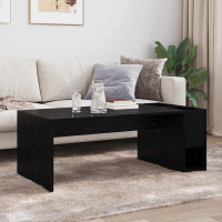 Produktbild för Kaffeebord Svart Ek 101,5 x 50 x 37 cm Konstruerat trä