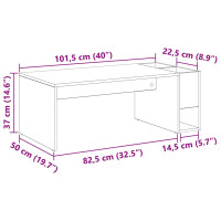 Produktbild för Kaffeebord Sonoma-ek 101,5 x 50 x 37 cm Konstruerat trä