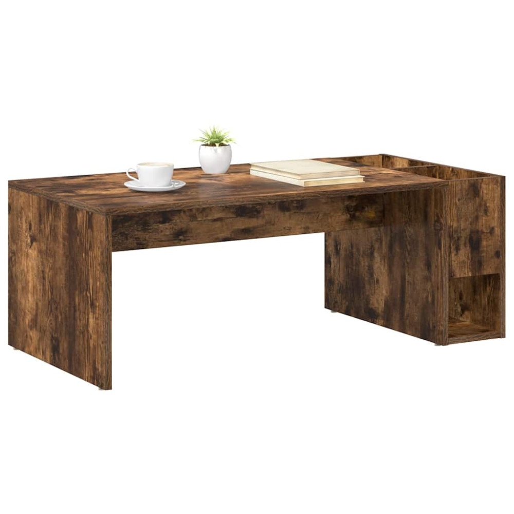 Produktbild för Kaffeebord Rökt ek 101,5 x 50 x 37 cm Konstruerat trä