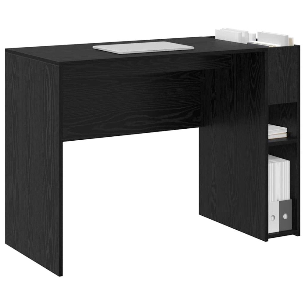Produktbild för Skrivbord Svart Ek 109 x 50 x 78 cm Konstruerat trä