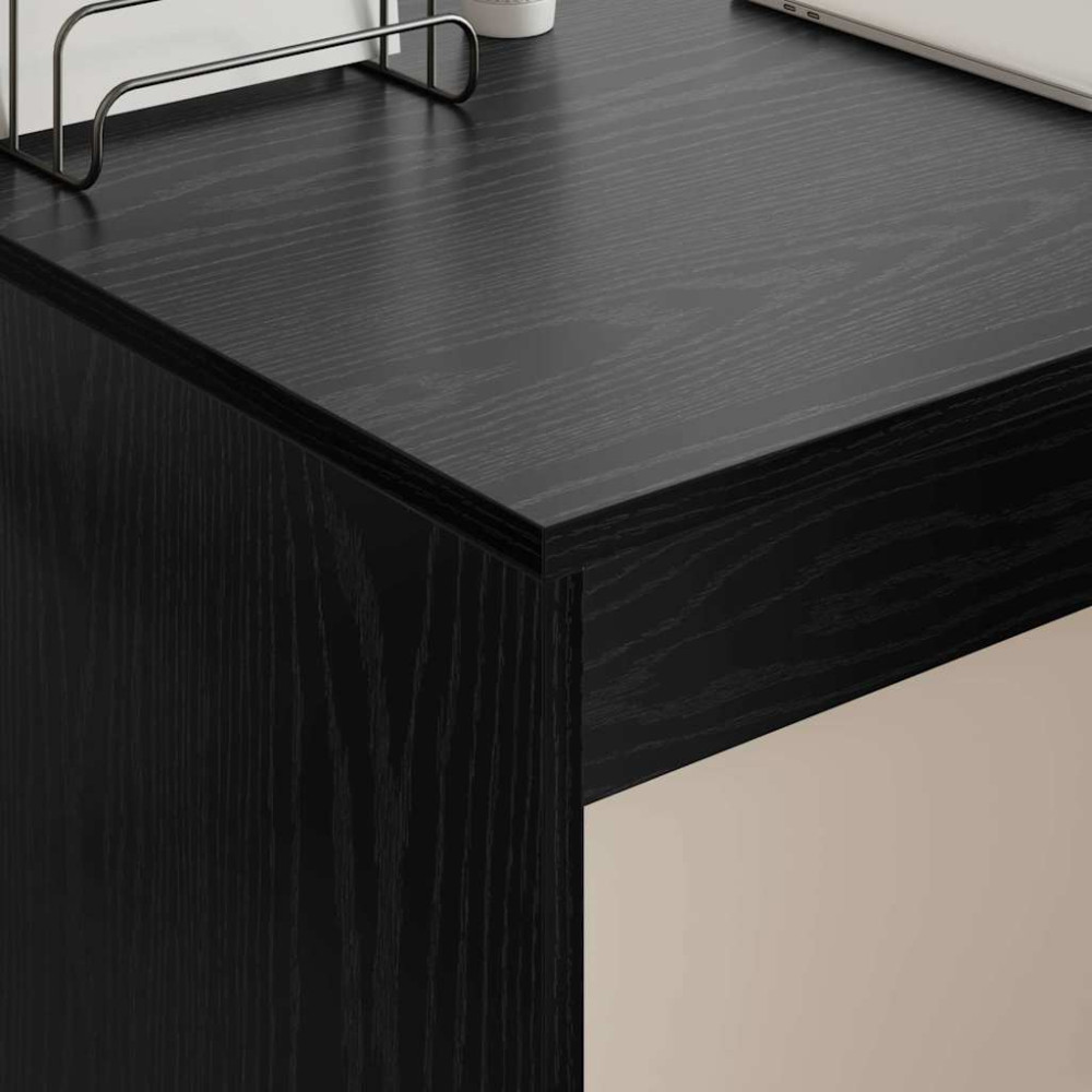 Produktbild för Skrivbord Svart Ek 109 x 50 x 78 cm Konstruerat trä