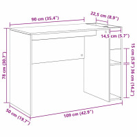 Produktbild för Skrivbord Gammalt trä 109 x 50 x 78 cm Konstruerat trä
