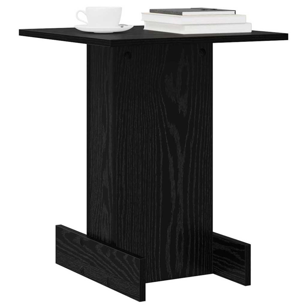 Produktbild för Sidobord Svart Ek 44,5 x 45 x 55 cm Konstruerat trä