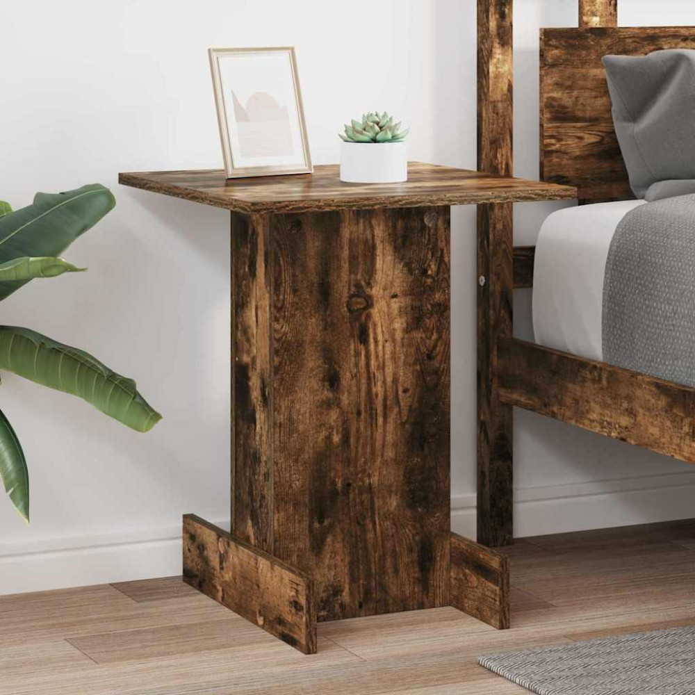Produktbild för Sidobord Rökt ek 44,5 x 45 x 55 cm Konstruerat trä