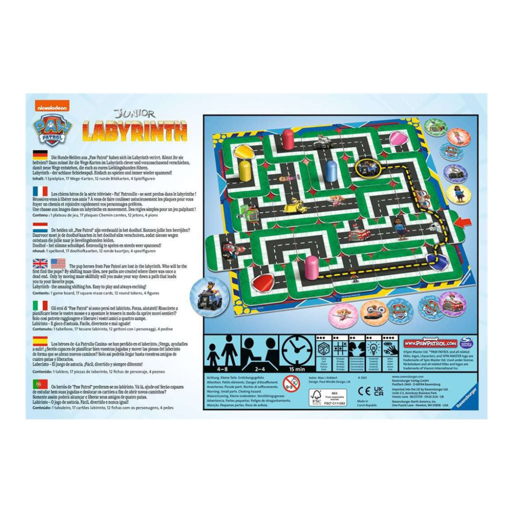 Produktbild för Ravensburger Nickelodeon - Paw Patrol juniorlabyrint