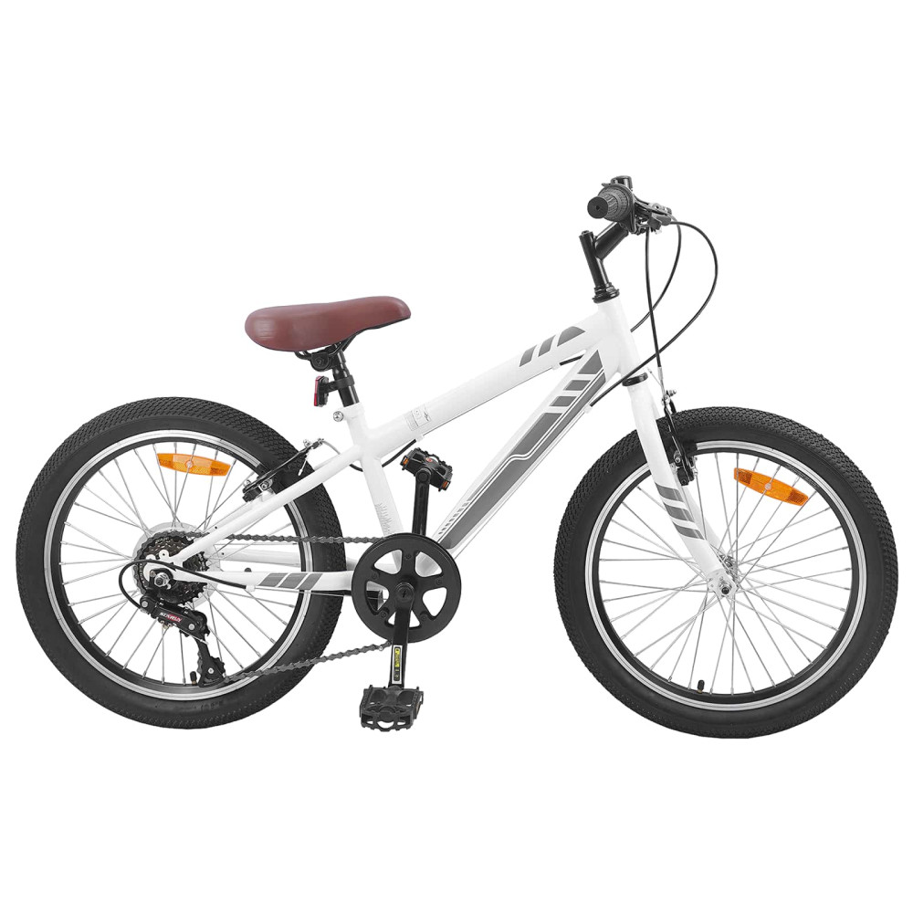 Produktbild för Mountainbike 24 Tum 6-Speed för 8-12 år gamla Vit
