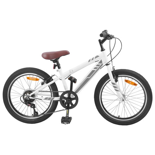 vidaXL Mountainbike 24 Tum 6-Speed för 8-12 år gamla Vit - Cyklar