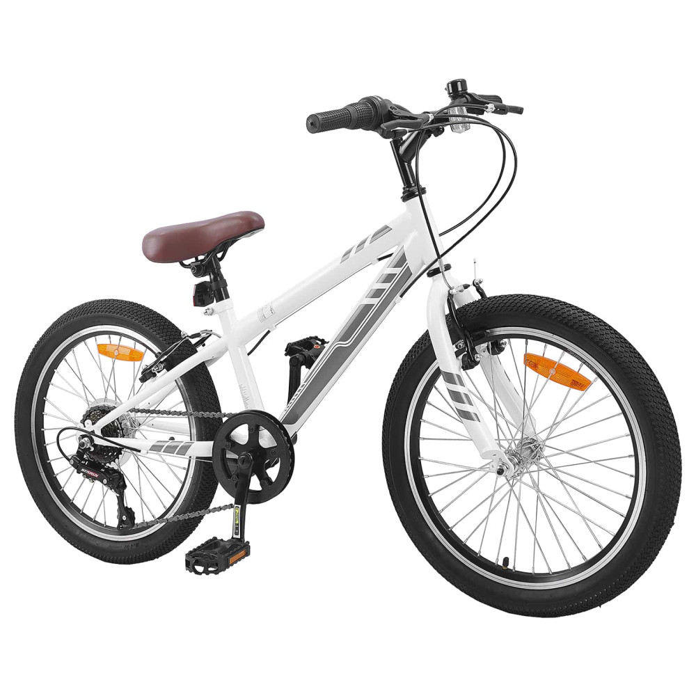 Produktbild för Mountainbike 24 Tum 6-Speed för 8-12 år gamla Vit