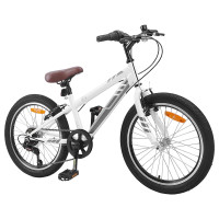 Produktbild för Mountainbike 24 Tum 6-Speed för 8-12 år gamla Vit