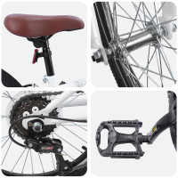 Produktbild för Mountainbike 24 Tum 6-Speed för 8-12 år gamla Vit