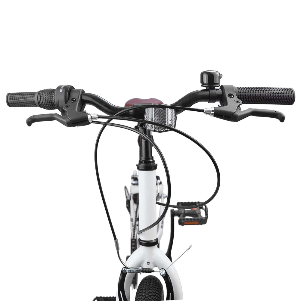 Produktbild för Mountainbike 24 Tum 6-Speed för 8-12 år gamla Vit