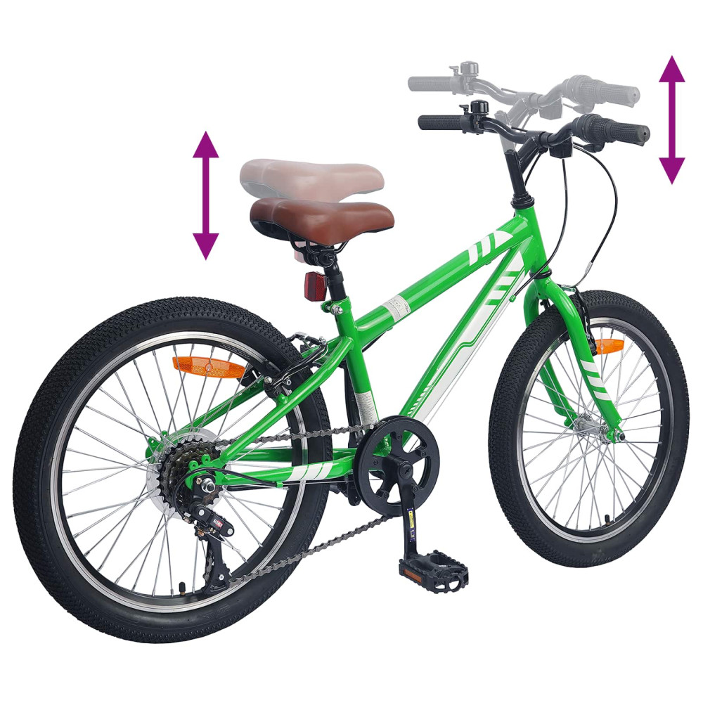 Produktbild för Mountainbike 24 Tum 6-Speed för 8-12 år gamla Grön