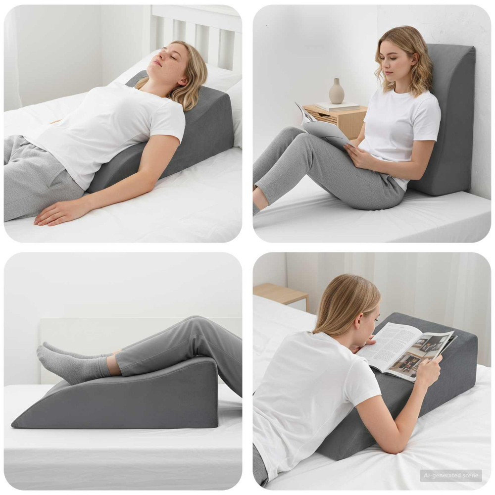 Produktbild för Ben Kudde Grå 68 x 41 x 21 cm PU skum