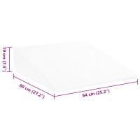 Produktbild för Vinklad Kudde Enfärgad Vit 69 x 64 x 19 cm Minneskum