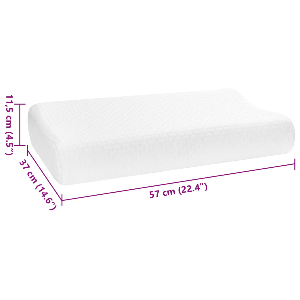 Produktbild för Sovkudde Enfärgad Vit 57 x 37 x 11,5 cm Minneskum