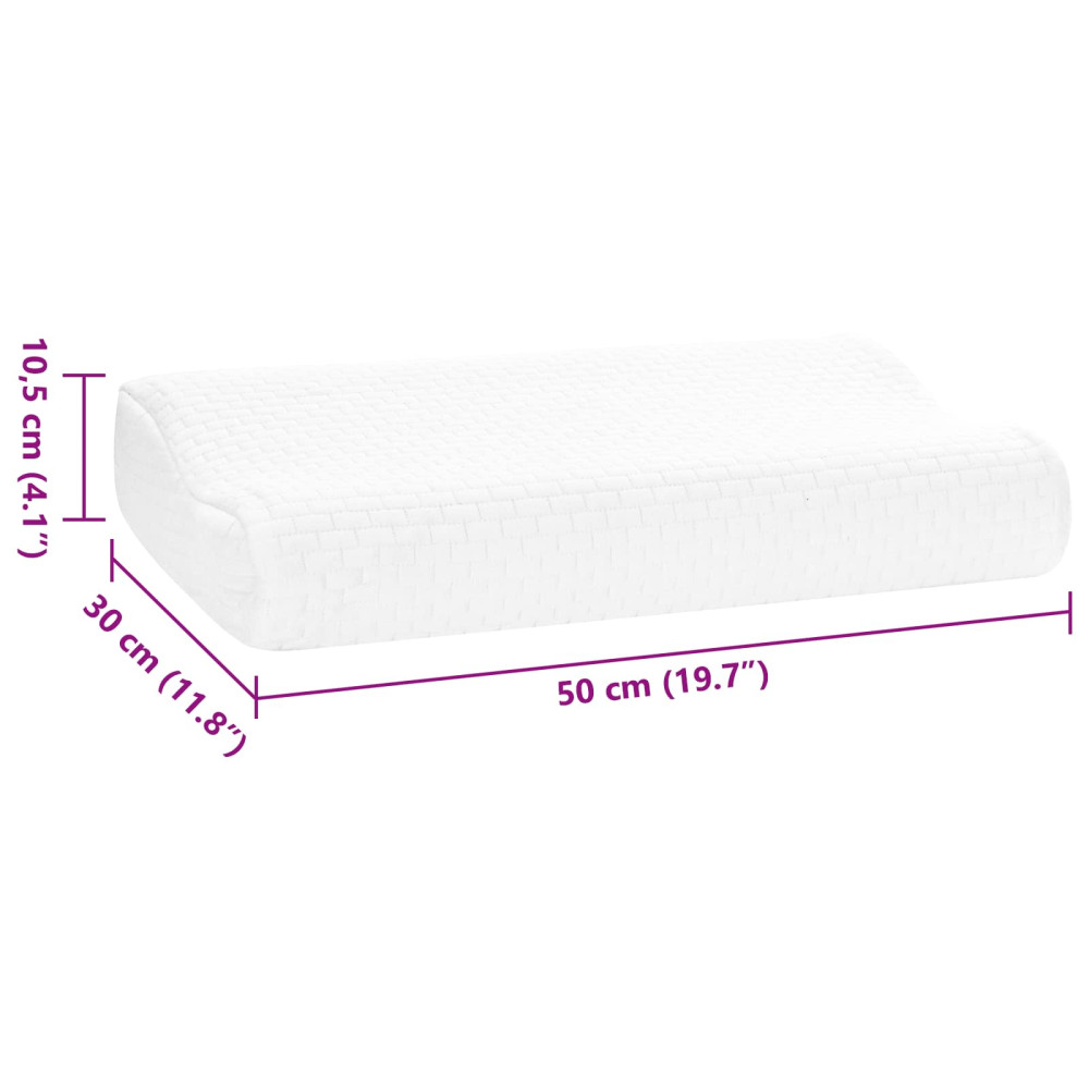 Produktbild för Sovkudde Enfärgad Vit 50 x 30 x 10,5 cm Minneskum