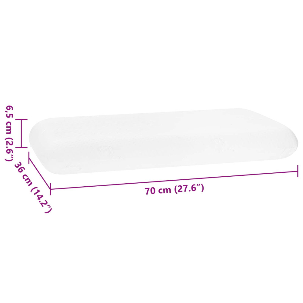 Produktbild för Sovkudde Enfärgad Vit 70 x 36 x 6,5 cm Minneskum
