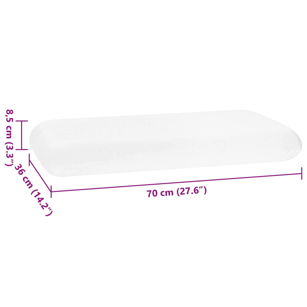 Produktbild för Sovkudde Enfärgad Vit 70 x 36 x 8,5 cm Minneskum