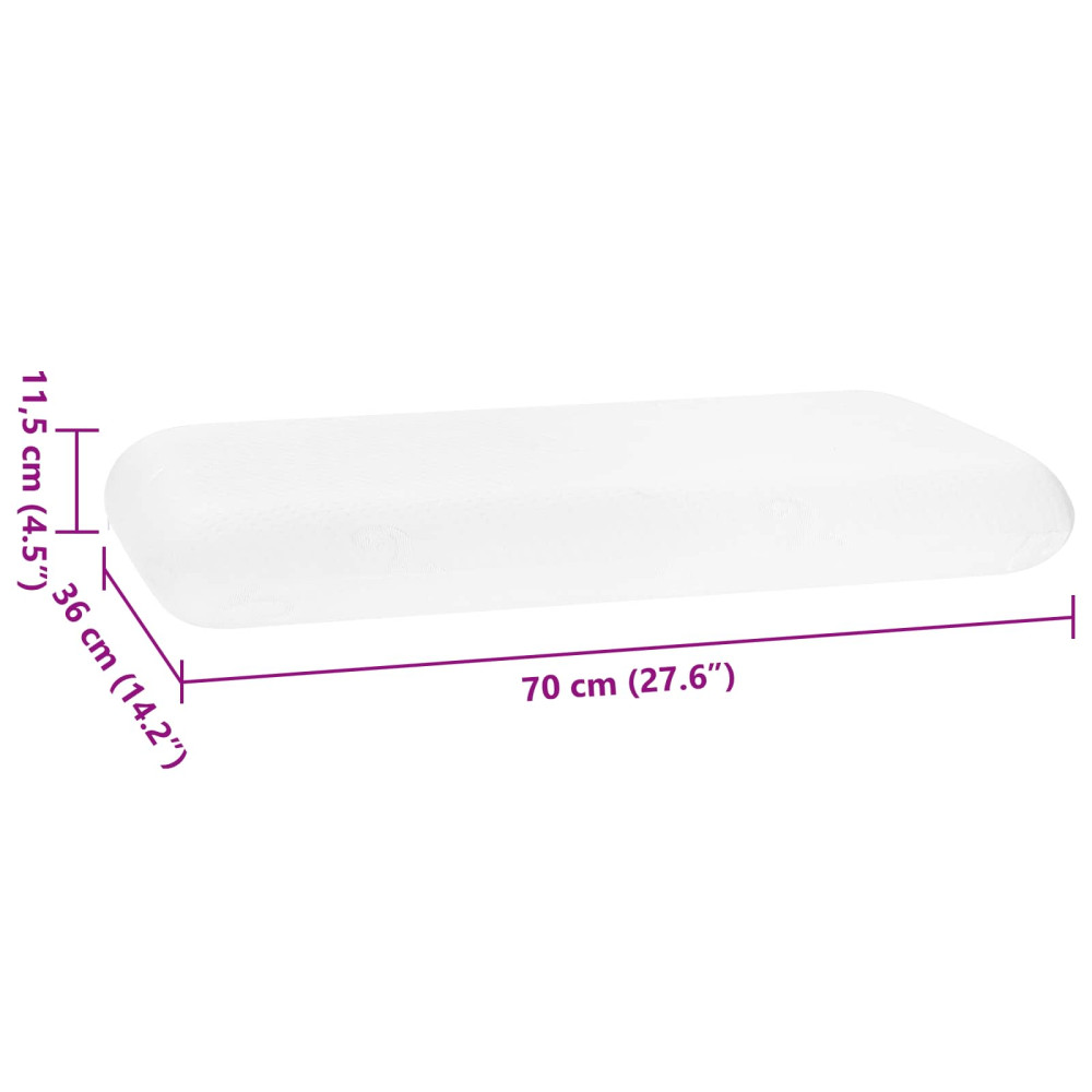 Produktbild för Sovkudde Enfärgad Vit 70 x 36 x 11,5 cm Minneskum