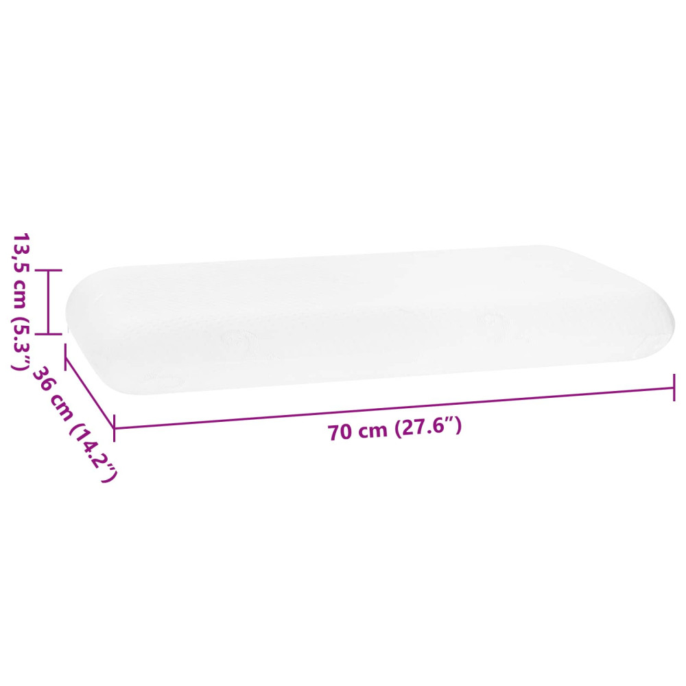 Produktbild för Sovkudde Enfärgad Vit 70 x 36 x 13,5 cm Minneskum