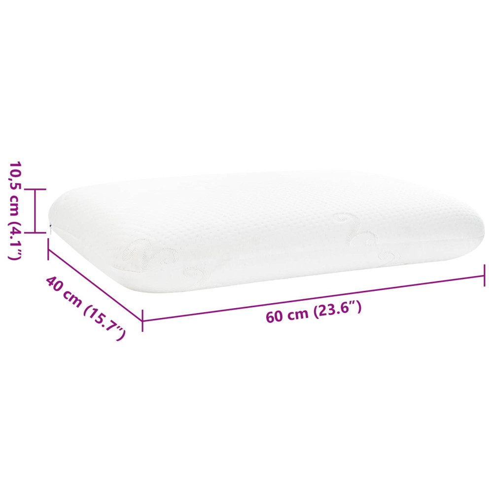 Produktbild för Sovkudde Enfärgad Vit 60 x 40 x 10,5 cm Minneskum