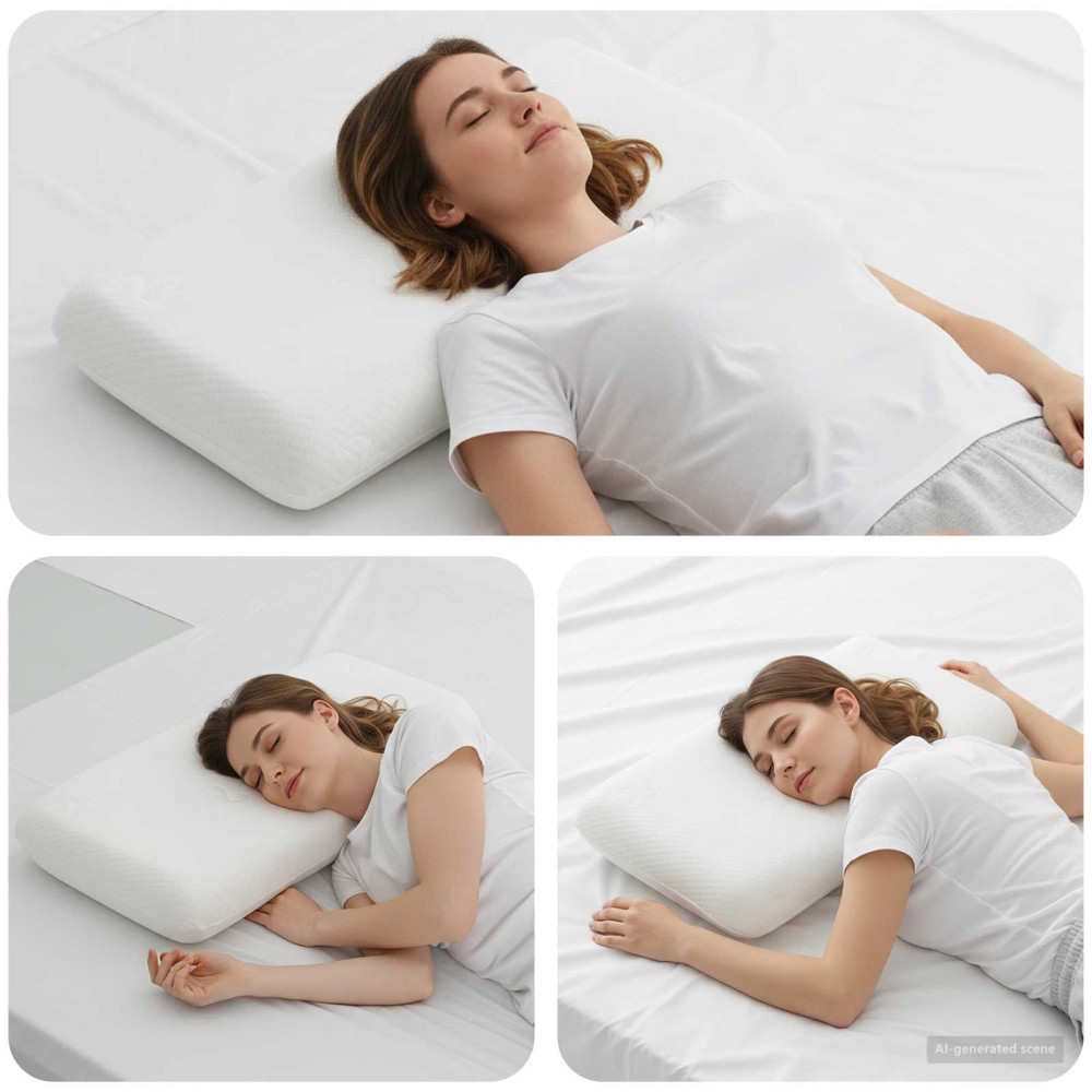 Produktbild för Sovkudde Enfärgad Vit 74 x 39 x 13 cm Minneskum