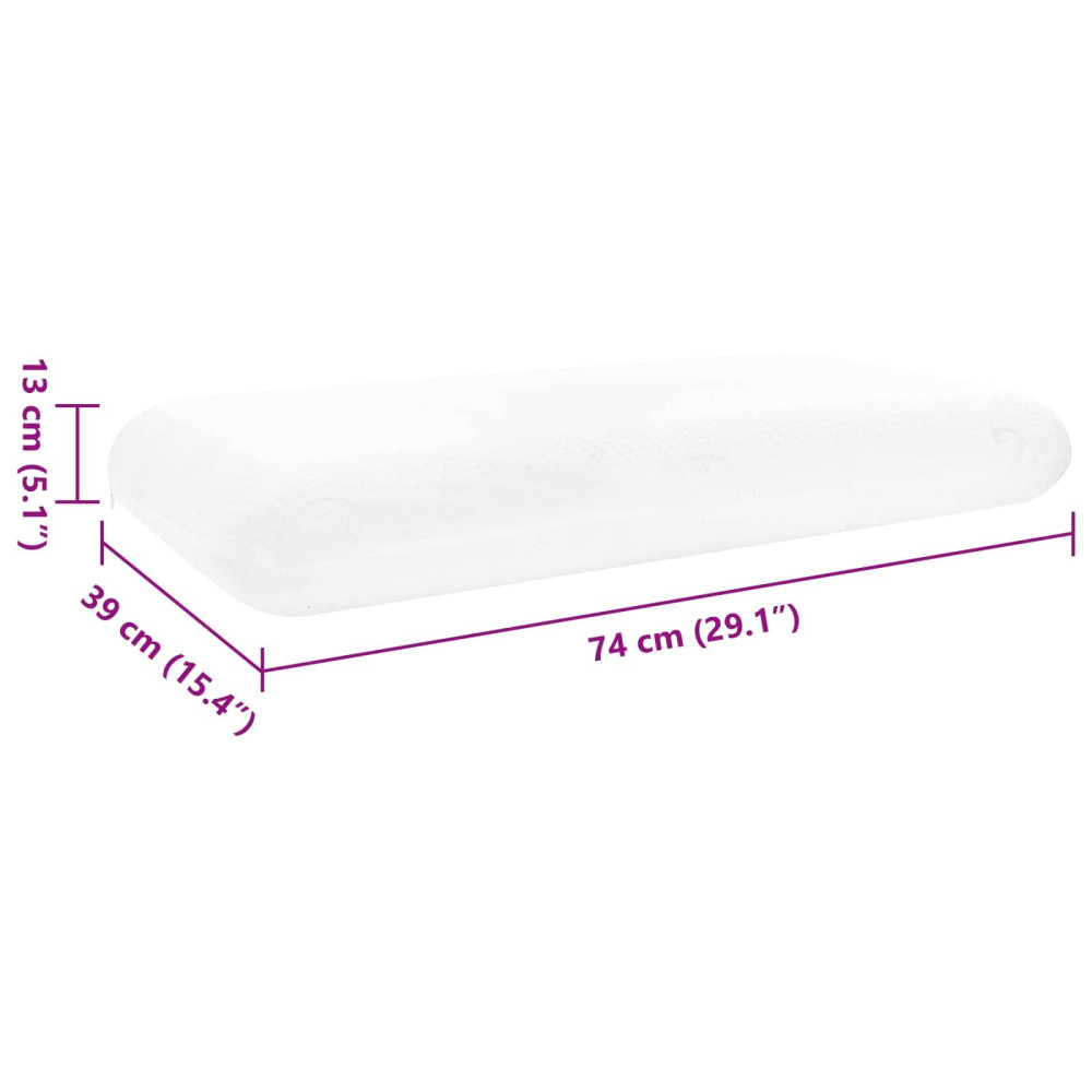 Produktbild för Sovkudde Enfärgad Vit 74 x 39 x 13 cm Minneskum