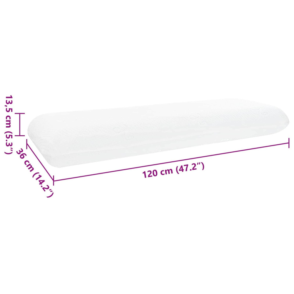Produktbild för Sovkudde Enfärgad Vit 120 x 36 x 13 cm Gelminneskumm