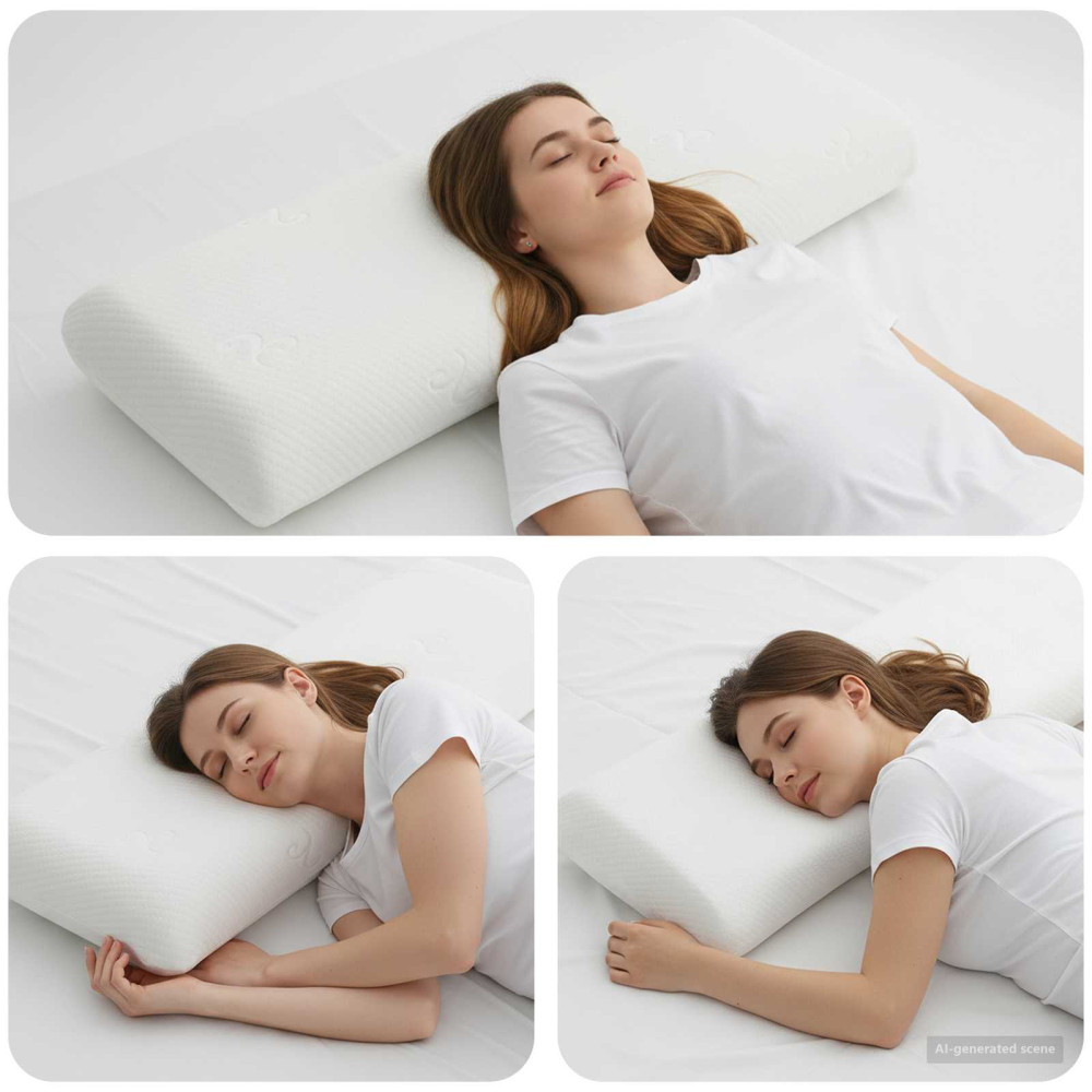Produktbild för Sovkudde Enfärgad Vit 135 x 36 x 13 cm Gelminneskumm
