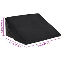 Produktbild för Vinklad Kudde Svart 55 x 55 x 26 cm Minneskum