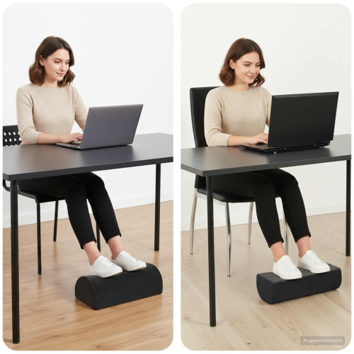 vidaXL Fotstöd Kudde Enfärgad Svart 42 x 18 x 13 cm PU skum