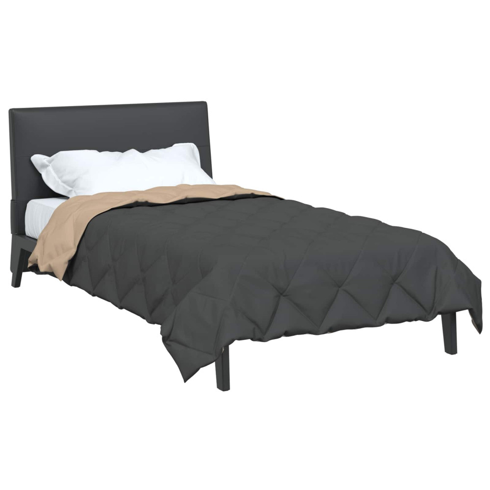 Produktbild för Full Års-Duvet Antracit och Taupe 135 x 200 cm Mikrofiber