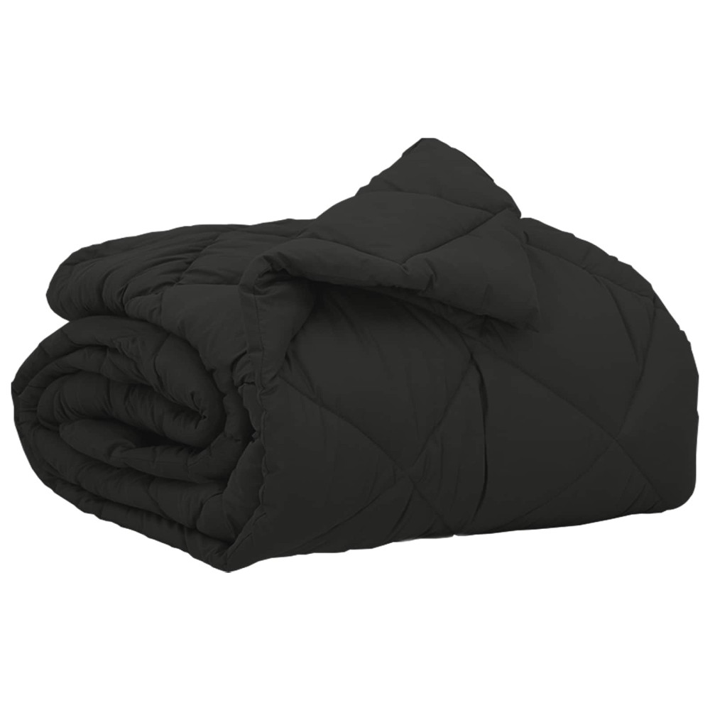 Produktbild för Full Års-Duvet Svart 135 x 200 cm Mikrofiber