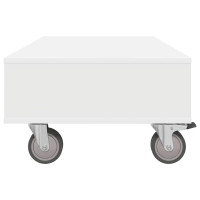 Produktbild för Sido bord med hjul Vit 90 x 50 x 30 cm Konstruerat trä