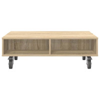 Produktbild för Sido bord med hjul Sonoma-ek 90 x 50 x 30 cm Konstruerat trä