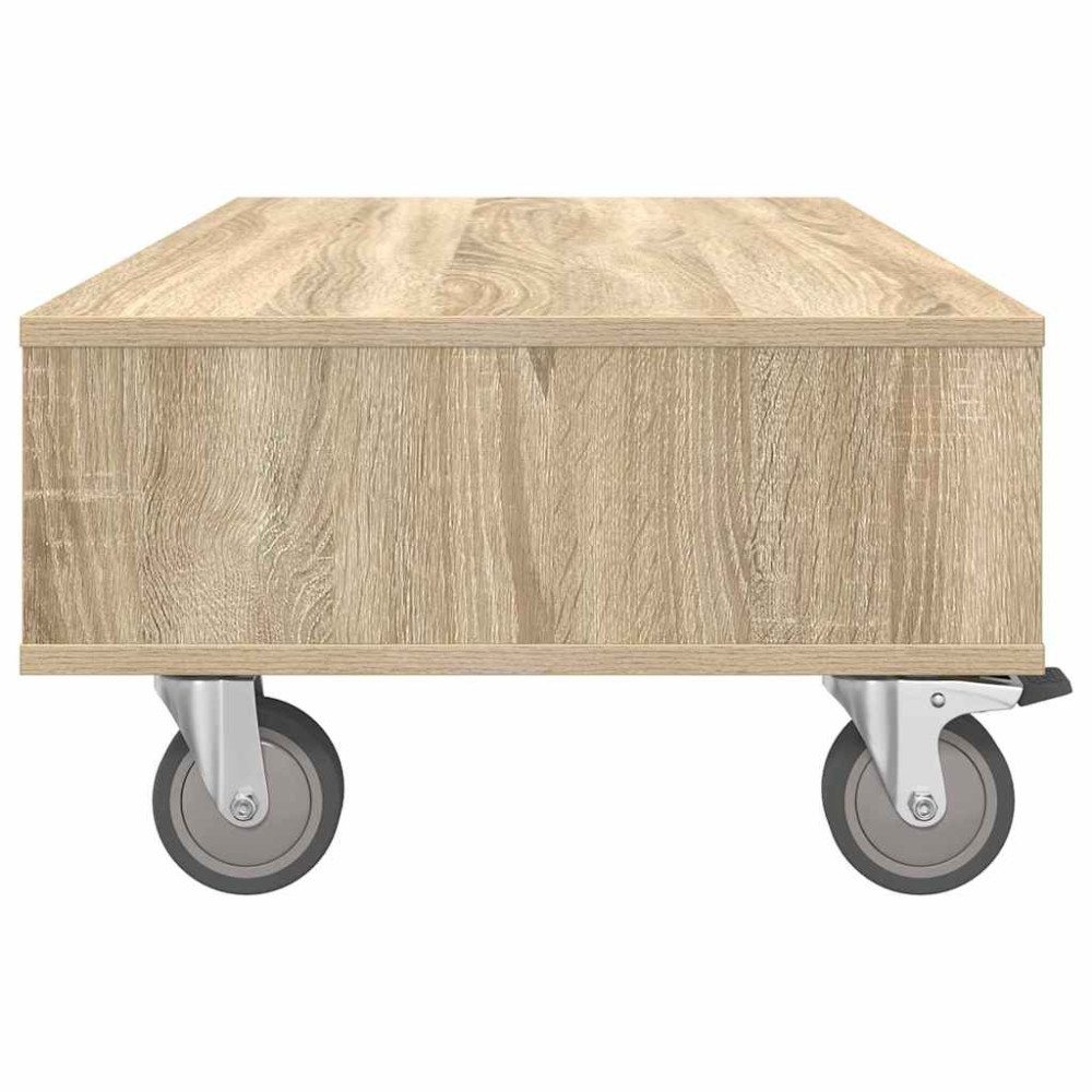 Produktbild för Sido bord med hjul Sonoma-ek 90 x 50 x 30 cm Konstruerat trä
