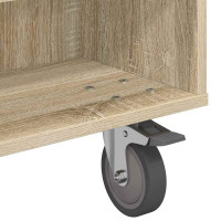 Produktbild för Sido bord med hjul Sonoma-ek 90 x 50 x 30 cm Konstruerat trä