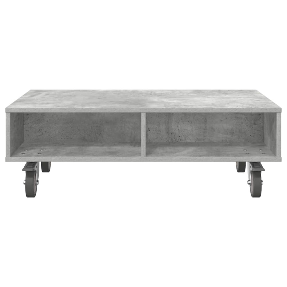 Produktbild för Sido bord med hjul Betonggrå 90 x 50 x 30 cm Konstruerat trä