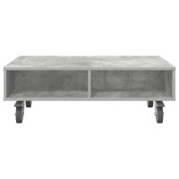 Produktbild för Sido bord med hjul Betonggrå 90 x 50 x 30 cm Konstruerat trä