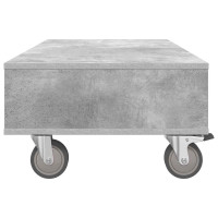 Produktbild för Sido bord med hjul Betonggrå 90 x 50 x 30 cm Konstruerat trä