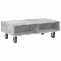 Produktbild för Sido bord med hjul Betonggrå 90 x 50 x 30 cm Konstruerat trä