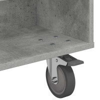 Produktbild för Sido bord med hjul Betonggrå 90 x 50 x 30 cm Konstruerat trä