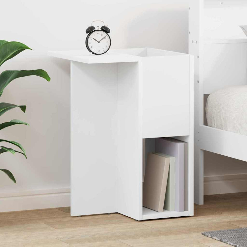 Produktbild för Sidobord Vit 35 x 40 x 55 cm Konstruerat trä