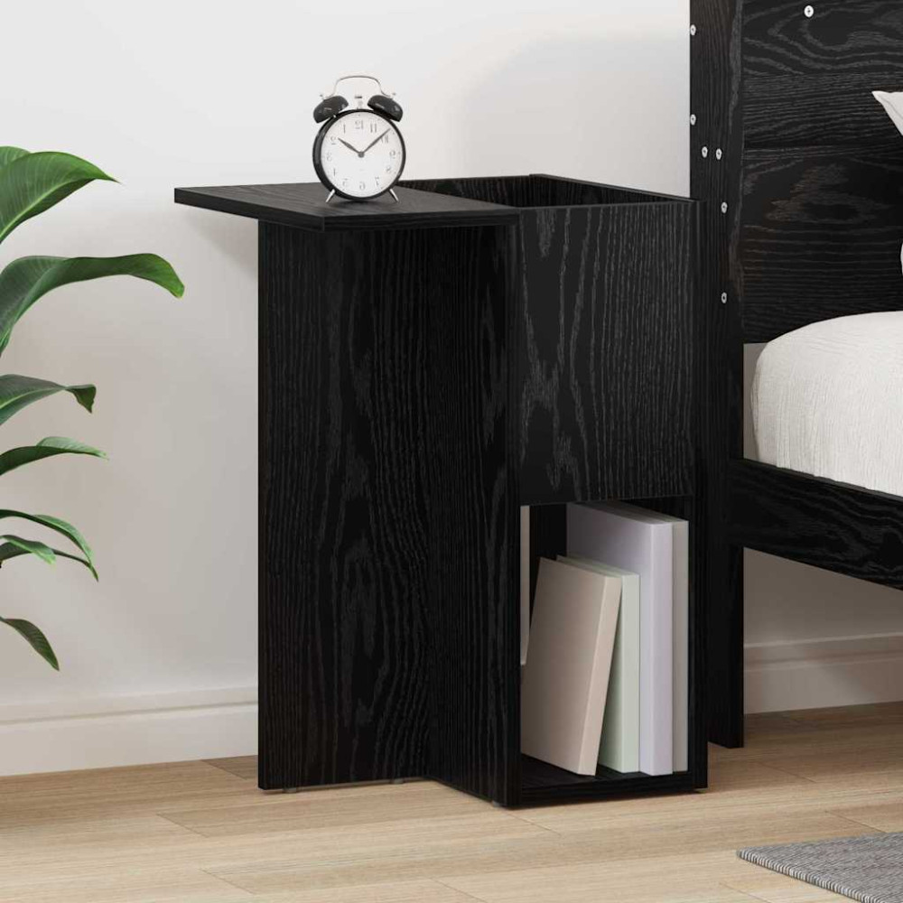Produktbild för Sidobord Svart Ek 35 x 40 x 55 cm Konstruerat trä