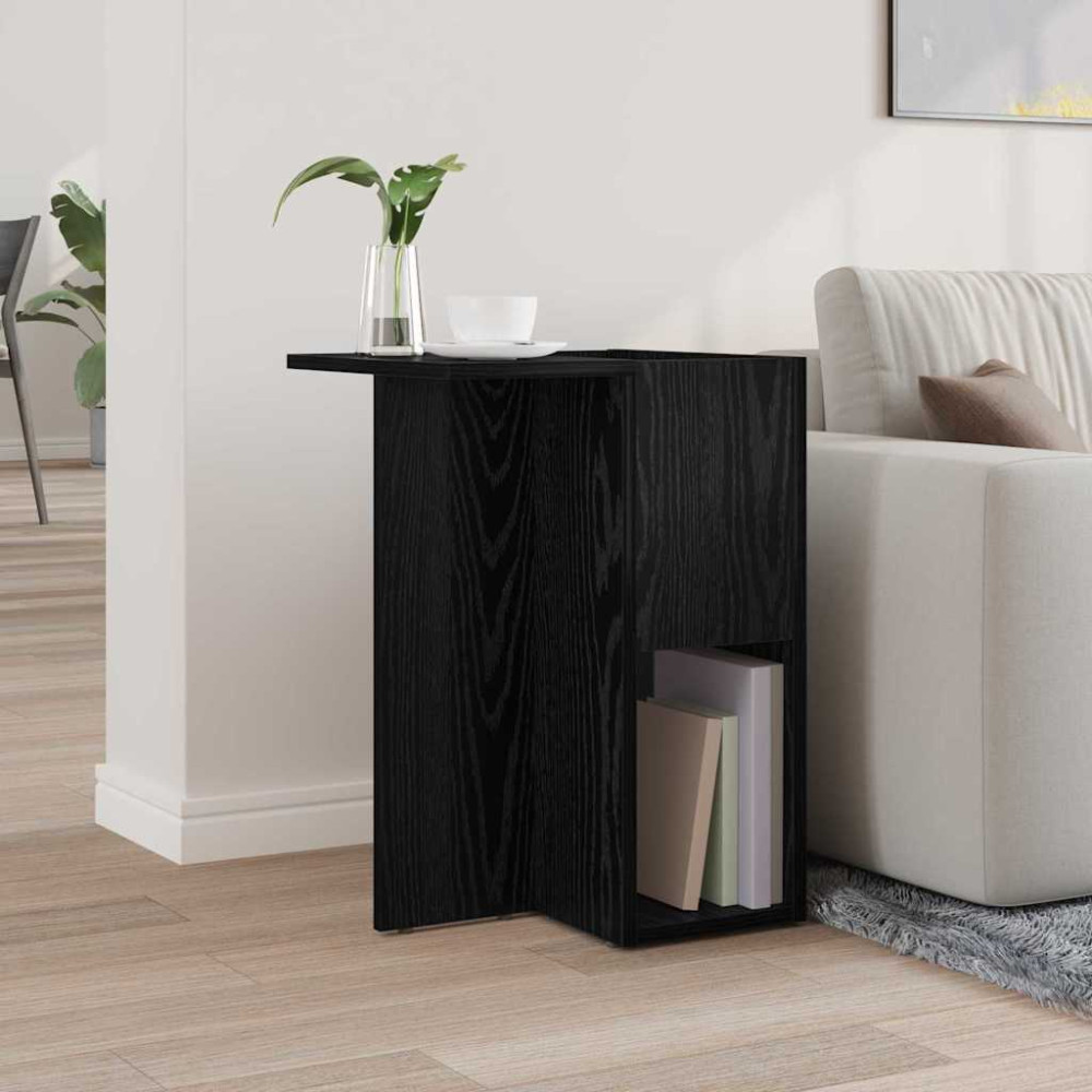 Produktbild för Sidobord Svart Ek 35 x 40 x 55 cm Konstruerat trä