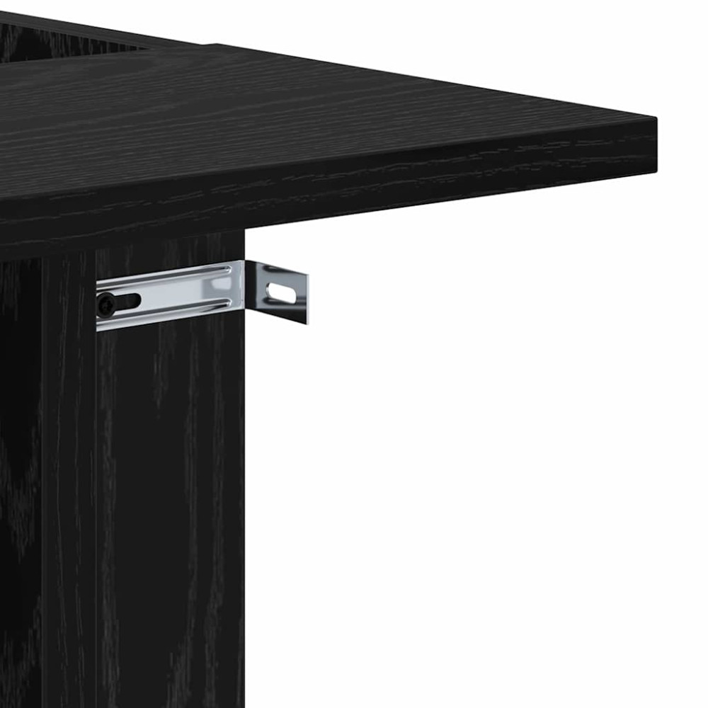 Produktbild för Sidobord Svart Ek 35 x 40 x 55 cm Konstruerat trä