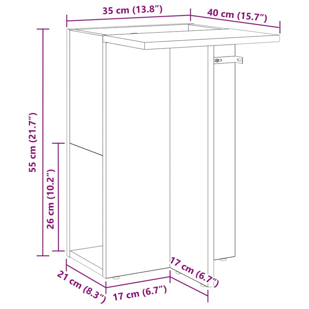 Produktbild för Sidobord Artisan Ek 35 x 40 x 55 cm Konstruerat trä