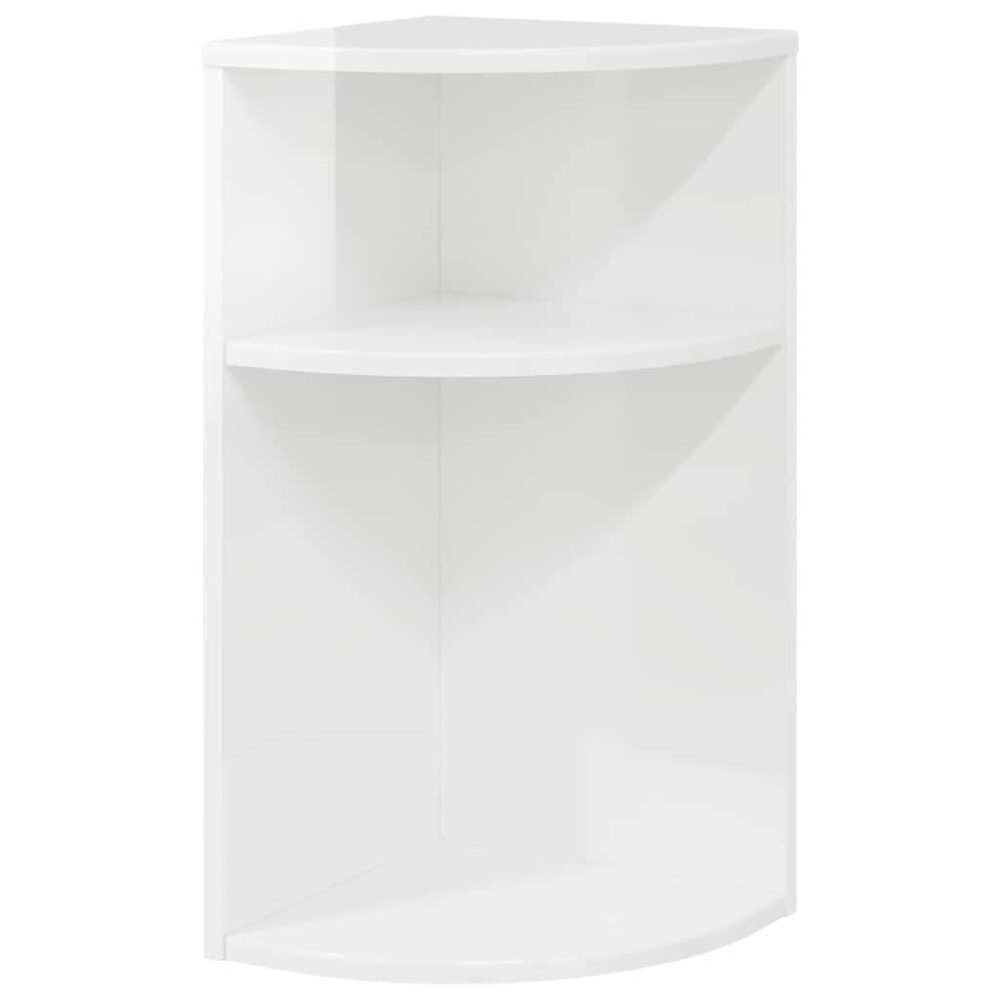 Produktbild för Sidobord Högblanka vita 29,6 x 29,6 x 60 cm Konstruerat trä